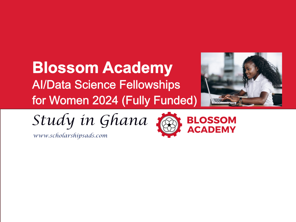 Blossom's Academy AI/Data Science Fellowships for Women 2024 (Fully